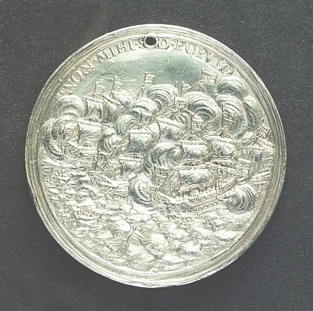 Detail of Medal commemorating disputes with Holland; reverse by G. Bower