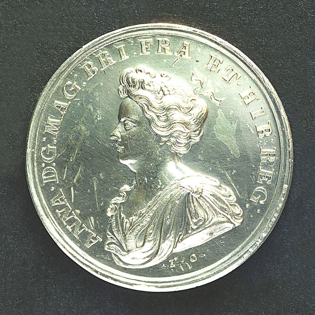 Detail of Medal commemorating the capture of Sardinia and Minorca, 1708; obverse by J. Croker