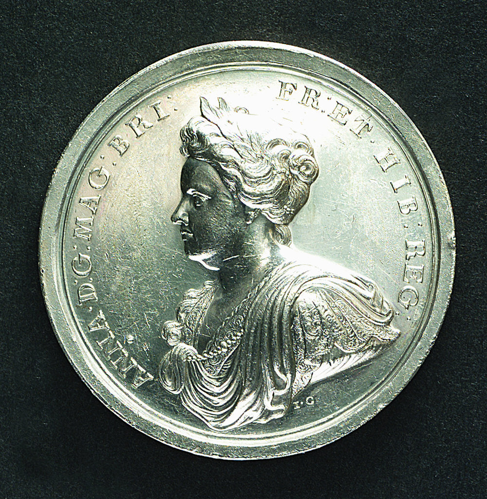 Detail of Medal commemorating the Peace of Utrecht, 1713; obverse by J. Croker