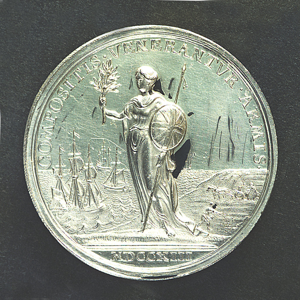 Detail of Medal commemorating the Peace of Utrecht, 1713; reverse by J. Croker