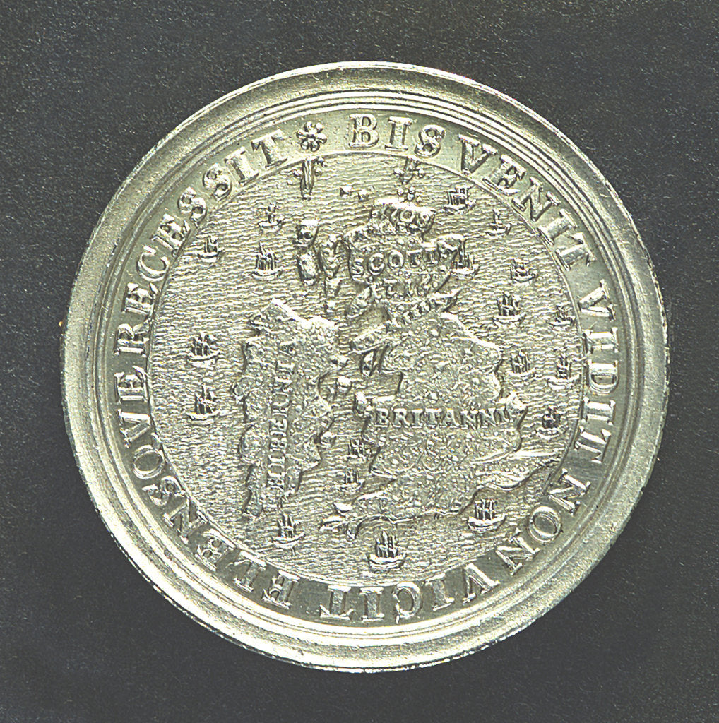 Detail of Medal commemorating the attempts of the Elder Pretender to recover the English Throne in 1708 and 1716; reverse by unknown