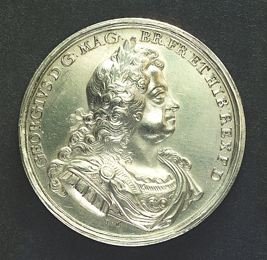 Detail of Medal commemorating the action off Cape Passaro, 1718; obverse by J. Croker