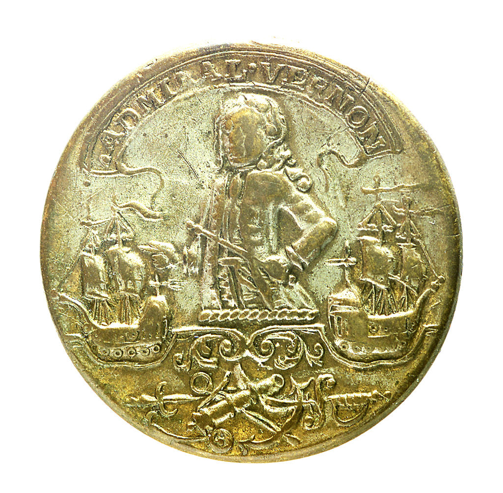 Detail of Button commemorating Admiral Edward Vernon (1684-1757); obverse by unknown