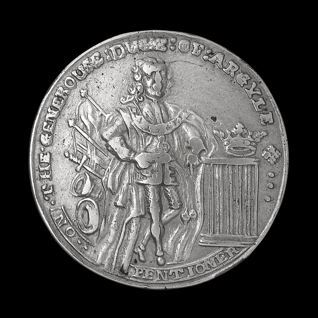 Detail of Medal commemorating the John Campbell. 2nd Duke of Argyll (1678-1743), Admiral Edward Vernon, Sir Robert Walpole; obverse by unknown