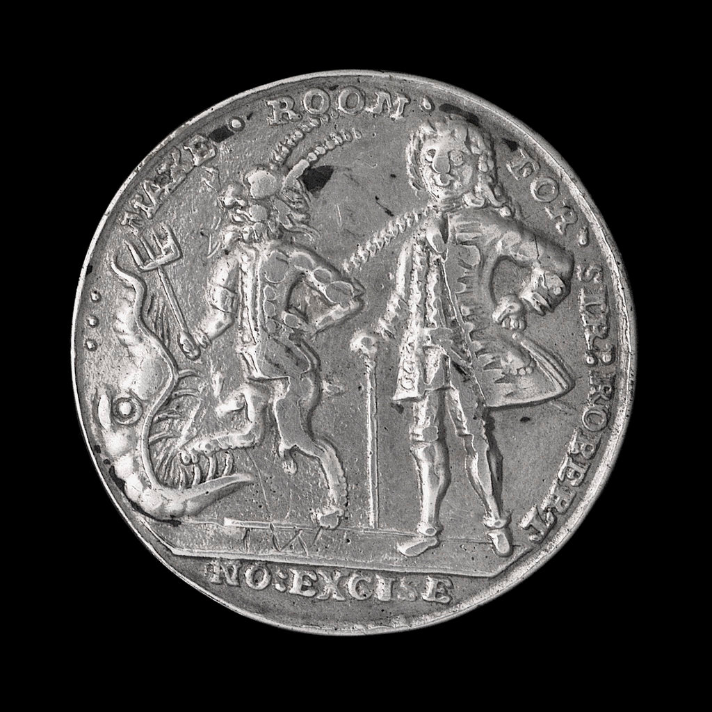 Detail of Medal commemorating the John Campbell. 2nd Duke of Argyll (1678-1743), Admiral Edward Vernon, Sir Robert Walpole; reverse by unknown
