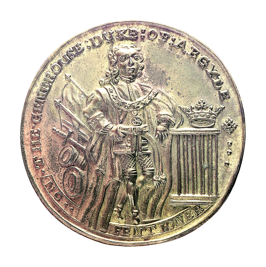 Detail of Medal commemorating the John Campbell. 2nd Duke of Argyll (1678-1743) Admiral Edward Vernon (1684-1757), Sir Robert Walpole (1676-1745); obverse by unknown