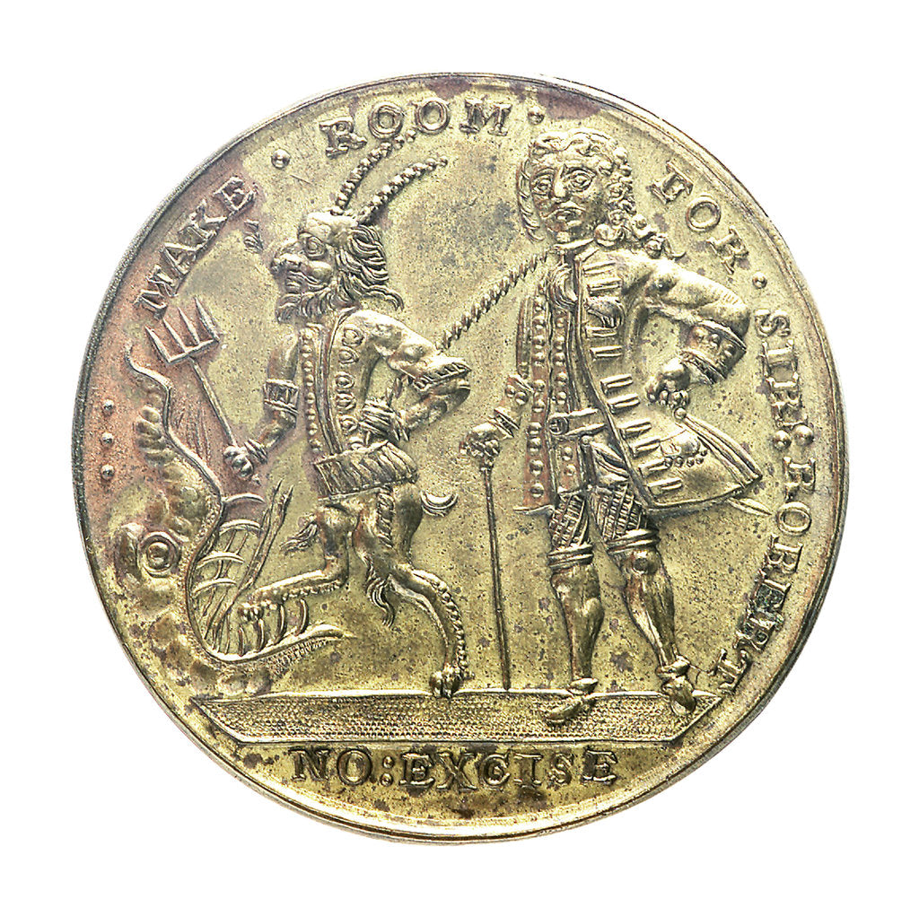 Detail of Medal commemorating the John Campbell. 2nd Duke of Argyll (1678-1743) Admiral Edward Vernon (1684-1757), Sir Robert Walpole (1676-1745); reverse by unknown