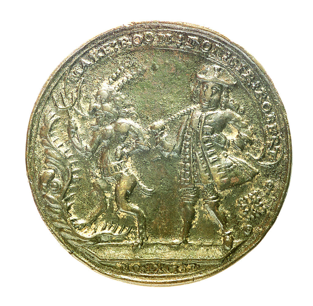 Detail of Medal commemorating Admiral Vernon and Sir Robert Walpole; reverse by unknown