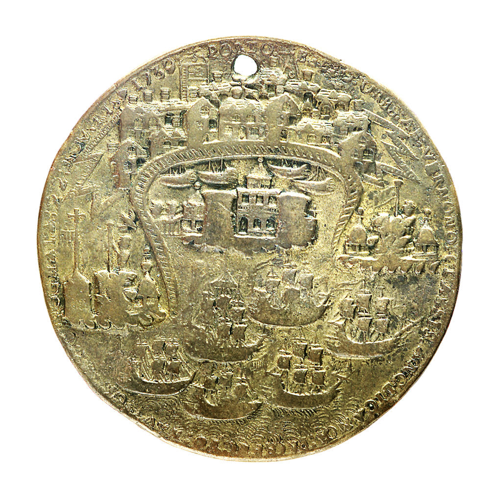 Detail of Medal commemorating the capture of Porto Bello, 1739; obverse by unknown