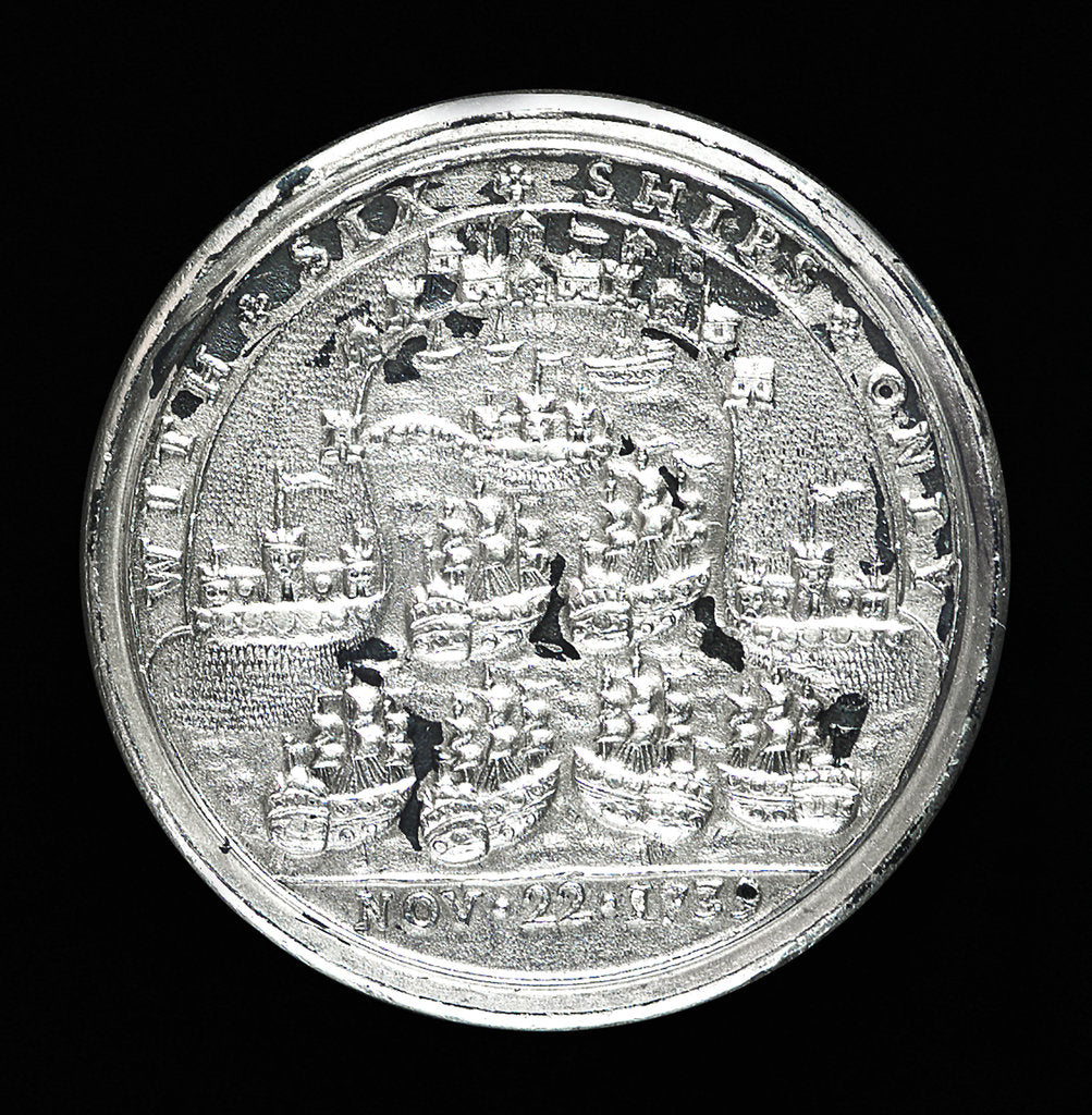 Detail of Medal commemorating Admiral Edward Vernon (1684-1757) and the capture of Porto Bello, 1739; reverse by unknown