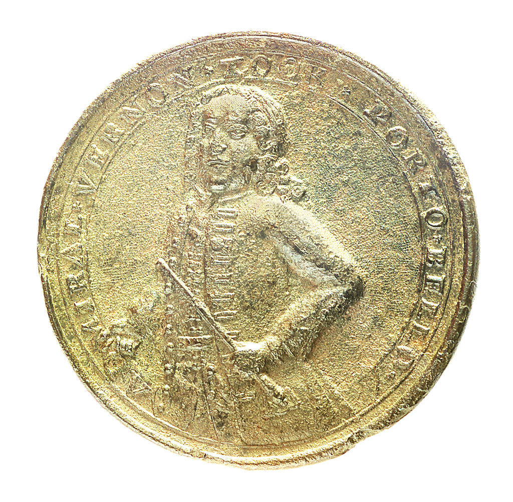 Detail of Medal commemorating Admiral Edward Vernon (1684-1757) and the capture of Porto Bello, 1739; obverse by unknown