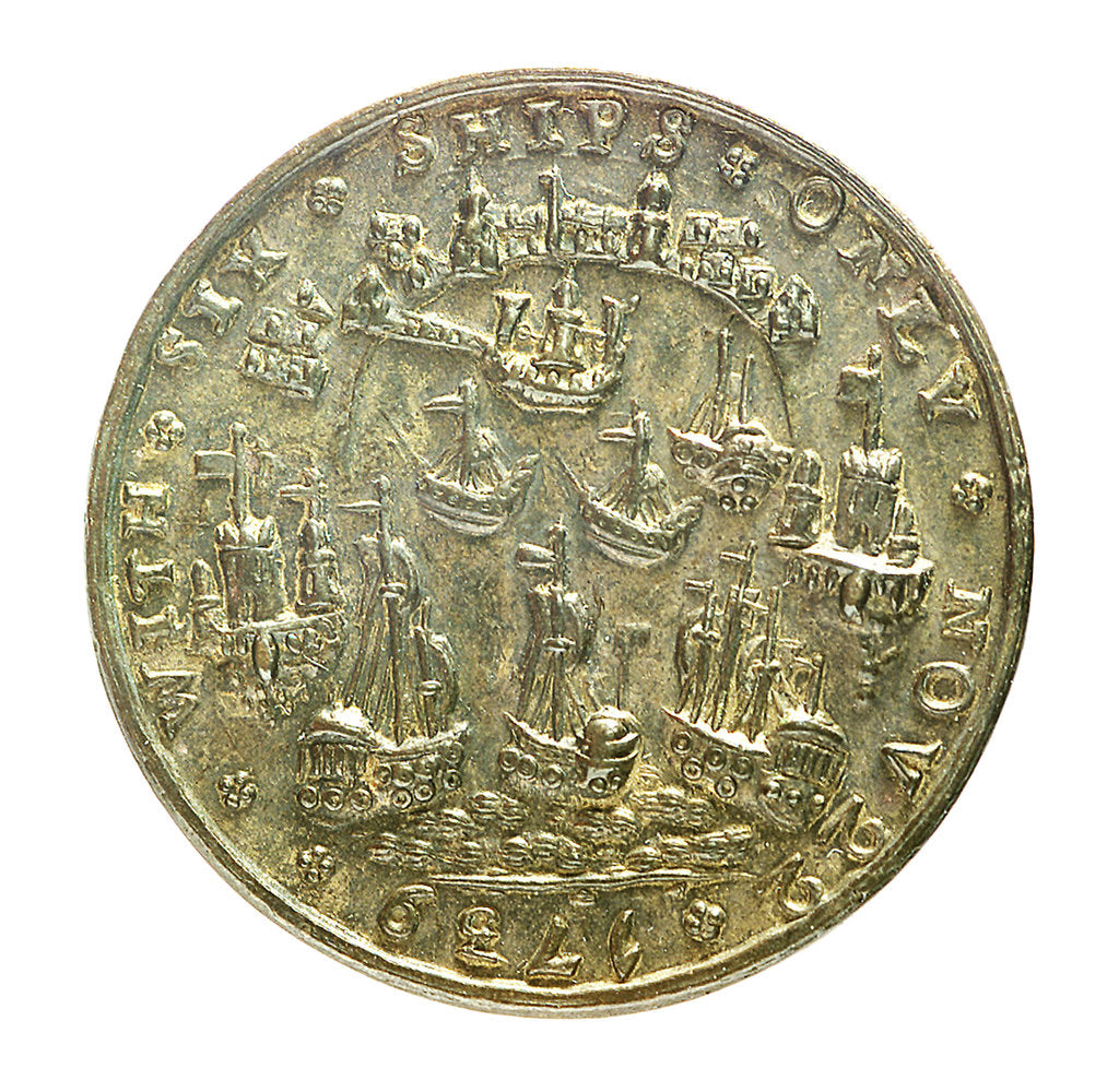 Detail of Medal commemorating Admiral Edward Vernon (1684-1757) and the capture of Porto Bello, 1739; reverse by unknown