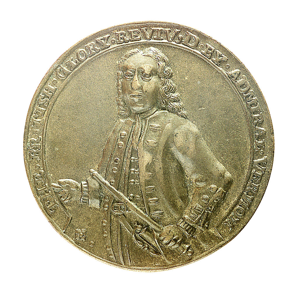 Detail of Medal commemorating Admiral Edward Vernon (1684-1757) and the capture of Porto Bello, 1739; obverse by unknown