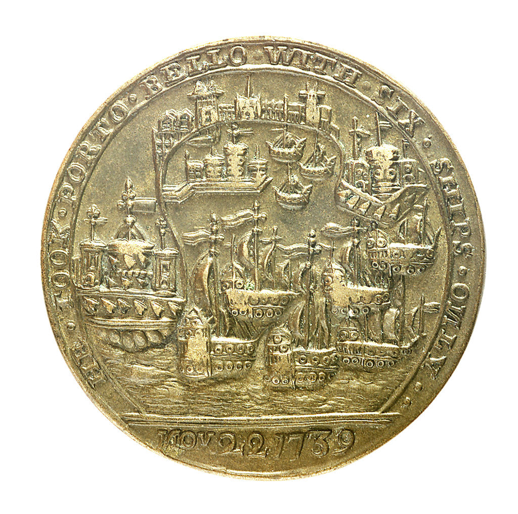 Detail of Medal commemorating Admiral Edward Vernon (1684-1757) and the capture of Porto Bello, 1739; reverse by unknown