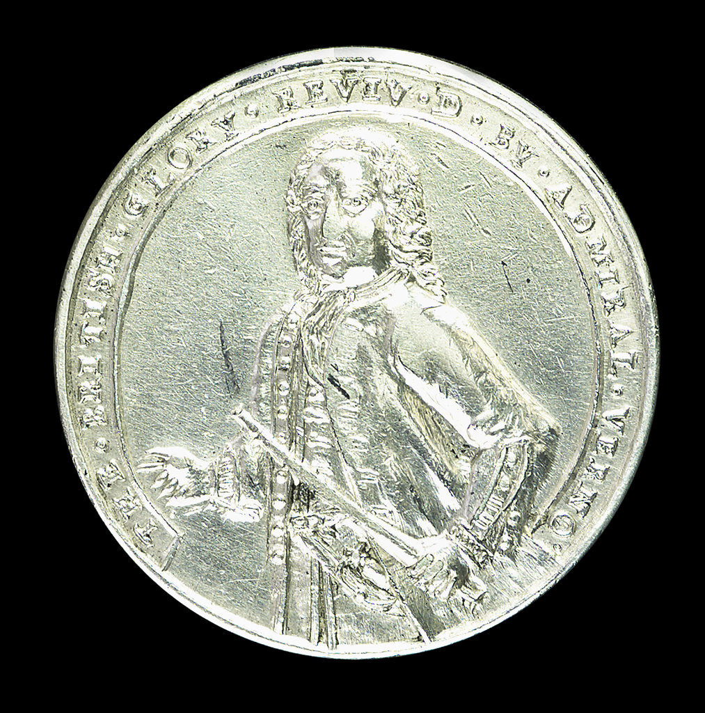 Detail of Medal commemorating Admiral Edward Vernon (1684-1757) and the capture of Porto Bello, 1739; obverse by unknown