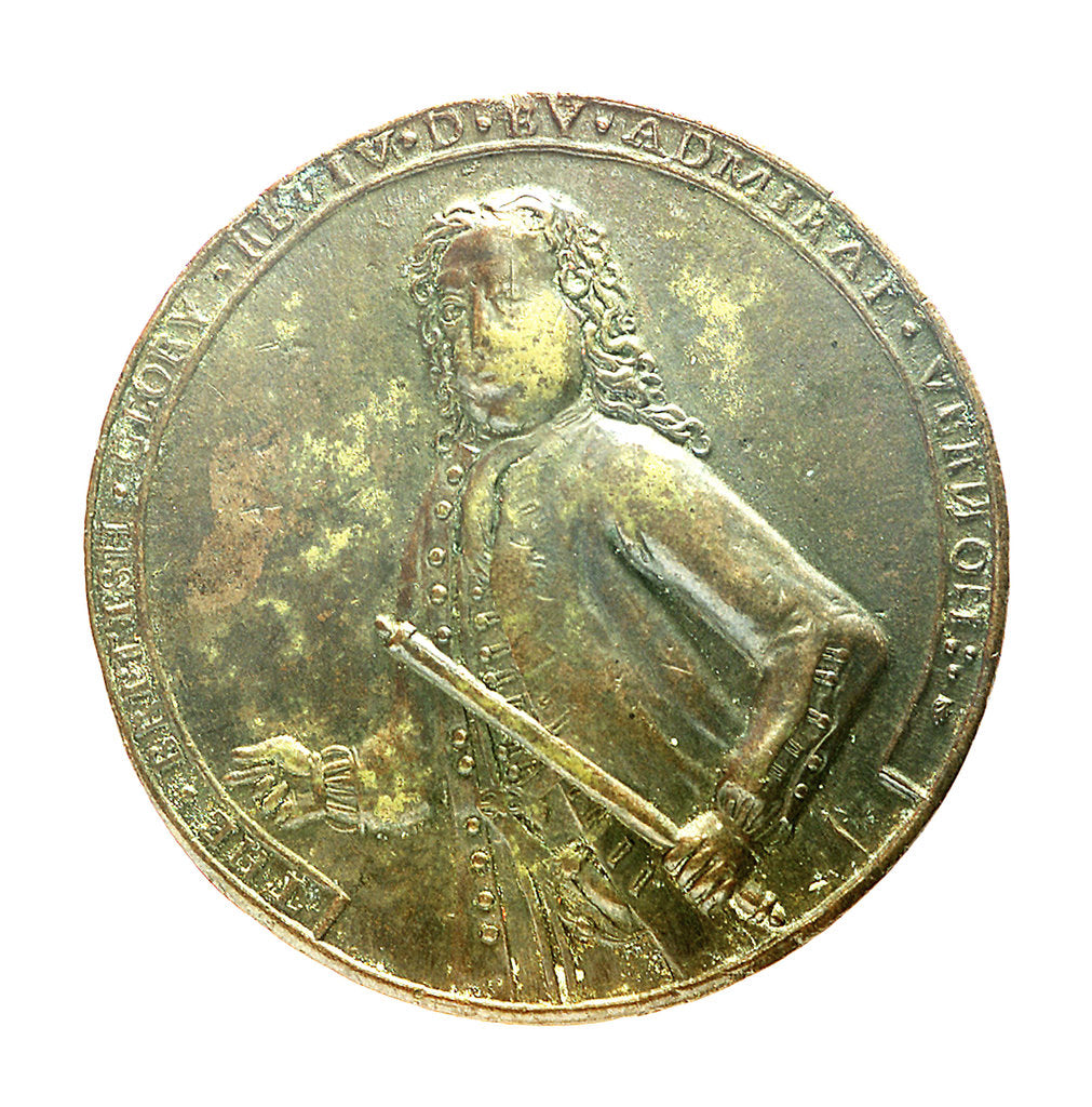 Detail of Medal commemorating Admiral Edward Vernon (1684-1757) and the capture of Porto Bello, 1739; obverse by unknown