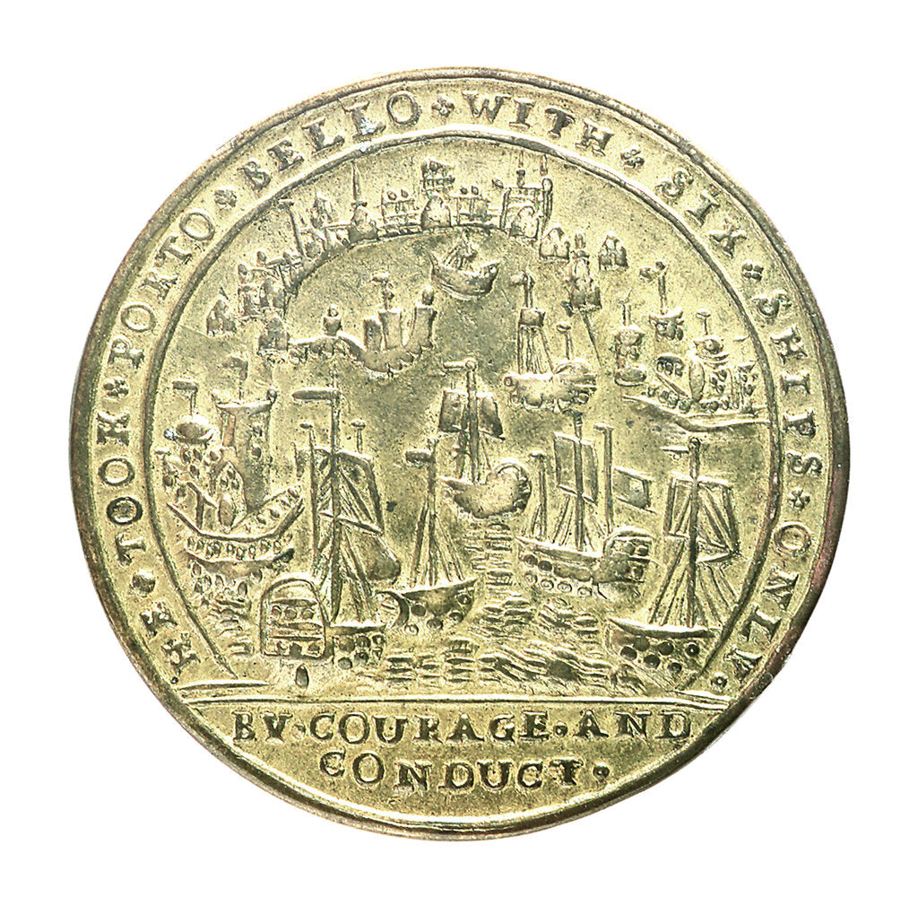 Detail of Medal commemorating Admiral Edward Vernon (1684-1757) and the capture of Porto Bello, 1739; reverse by unknown