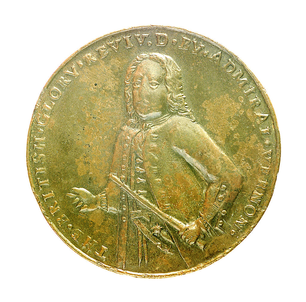 Detail of Medal commemorating Admiral Edward Vernon (1684-1757) and the capture of Porto Bello, 1739; obverse by unknown