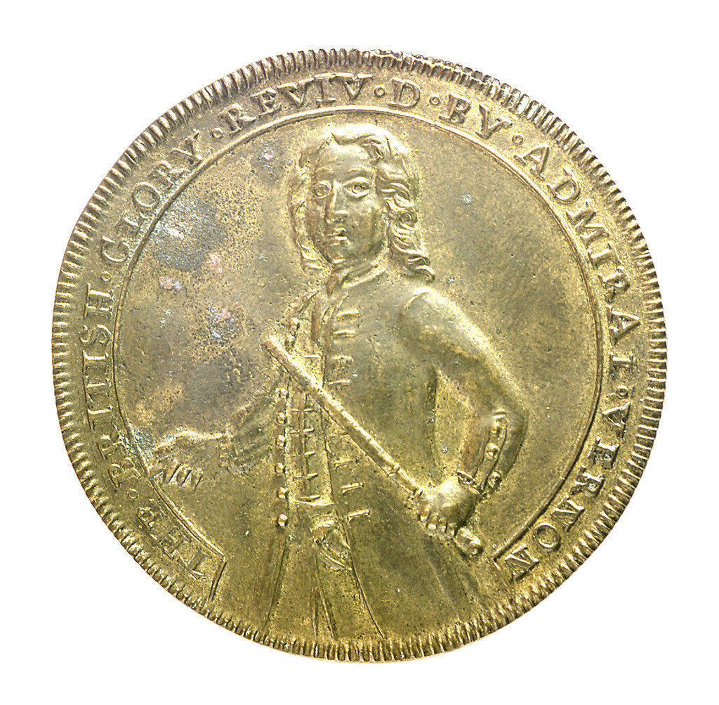 Detail of Medal commemorating Admiral Edward Vernon (1684-1757) and the capture of Porto Bello, 1739; obverse by unknown