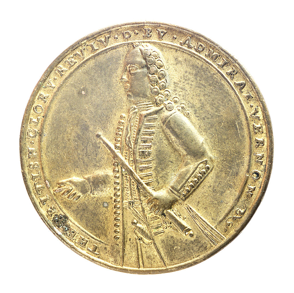 Detail of Medal commemorating Admiral Edward Vernon (1684-1757) and the capture of Porto Bello, 1739; obverse by unknown