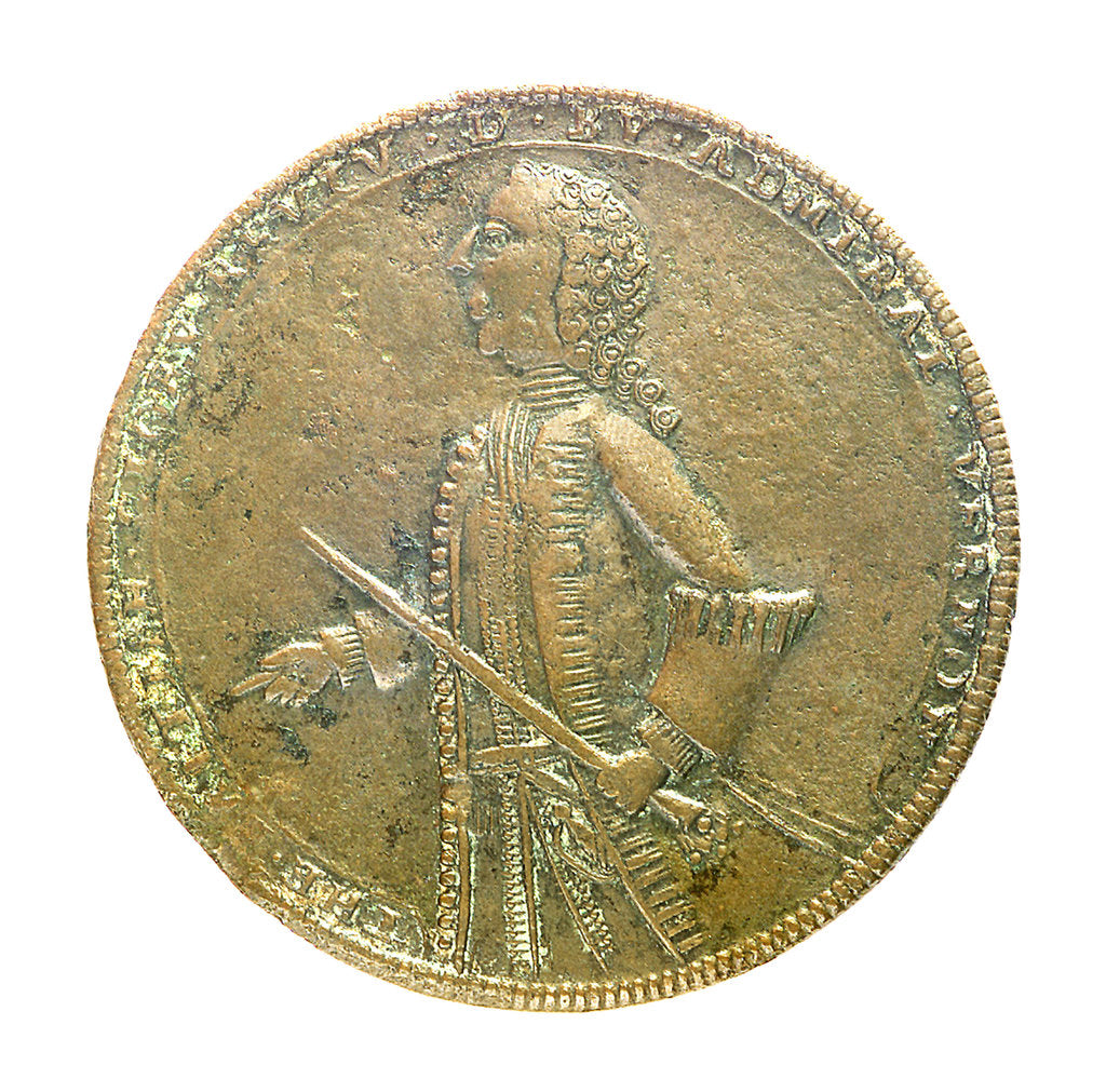 Detail of Medal commemorating Admiral Edward Vernon (1684-1757) and the capture of Porto Bello, 1739; obverse by unknown