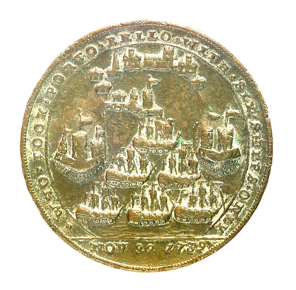 Detail of Medal commemorating Admiral Edward Vernon (1684-1757) and the capture of Porto Bello, 1739; reverse by unknown