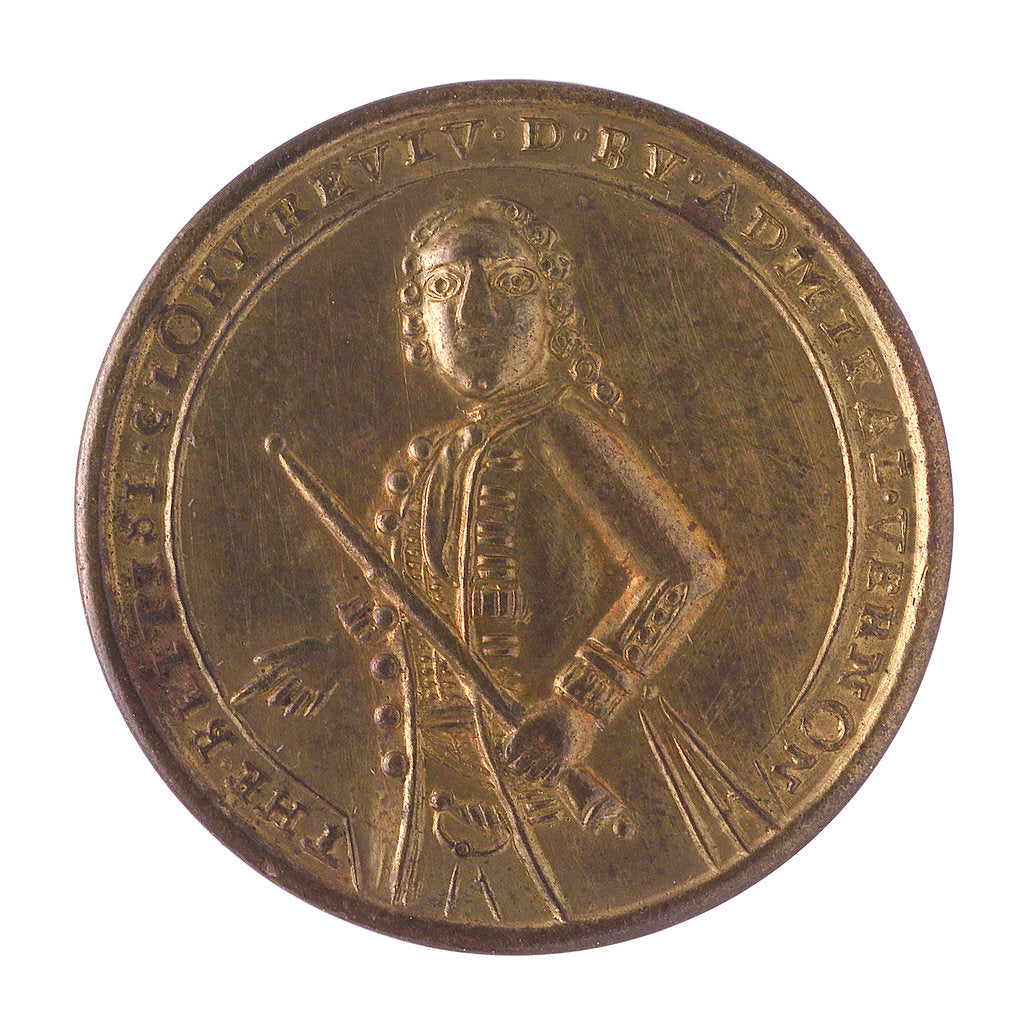 Detail of Medal commemorating Admiral Edward Vernon (1684-1757) and the capture of Porto Bello, 1739; obverse by unknown