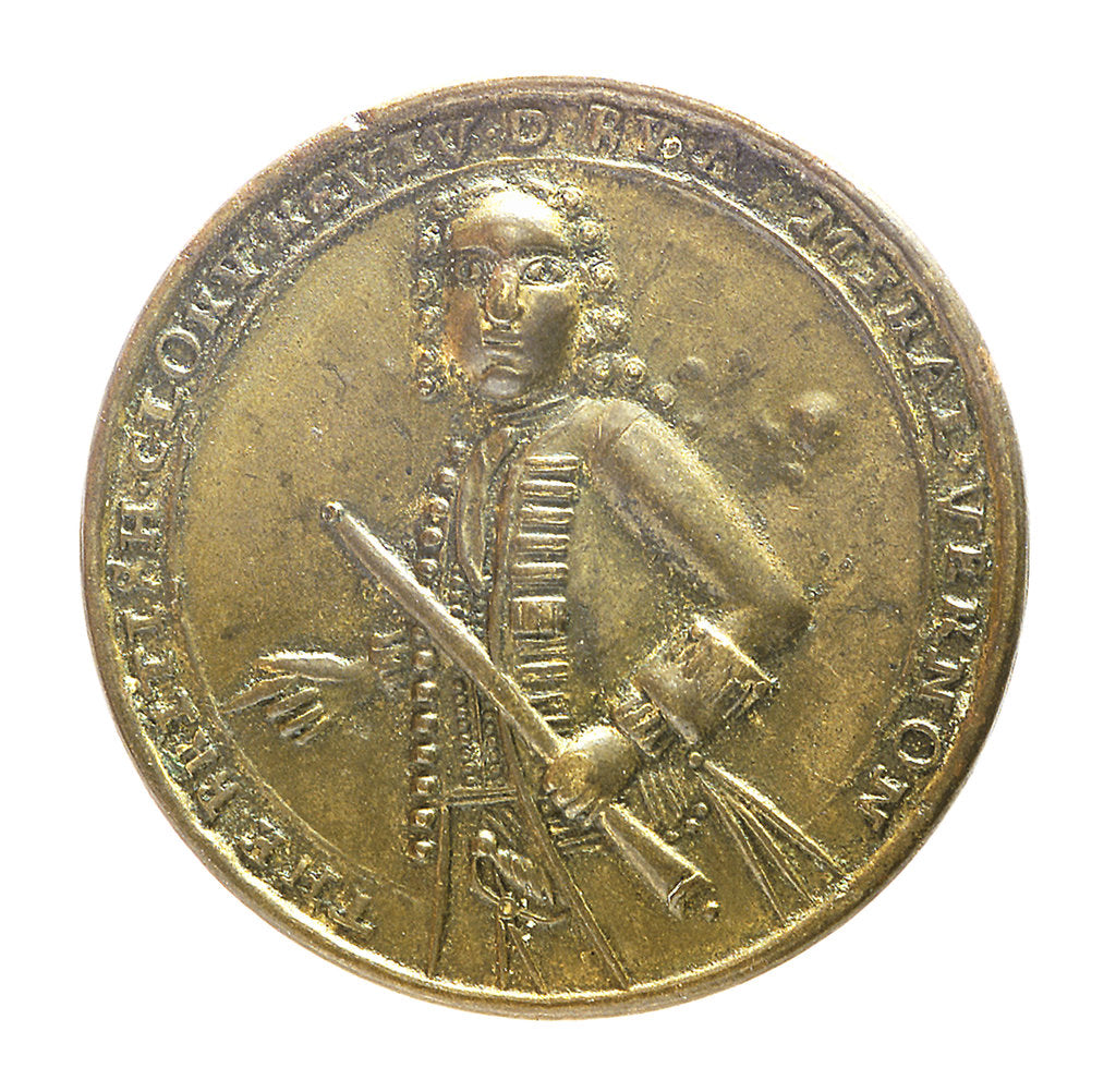Detail of Medal commemorating Admiral Edward Vernon (1684-1757) and the capture of Porto Bello, 1739; obverse by unknown