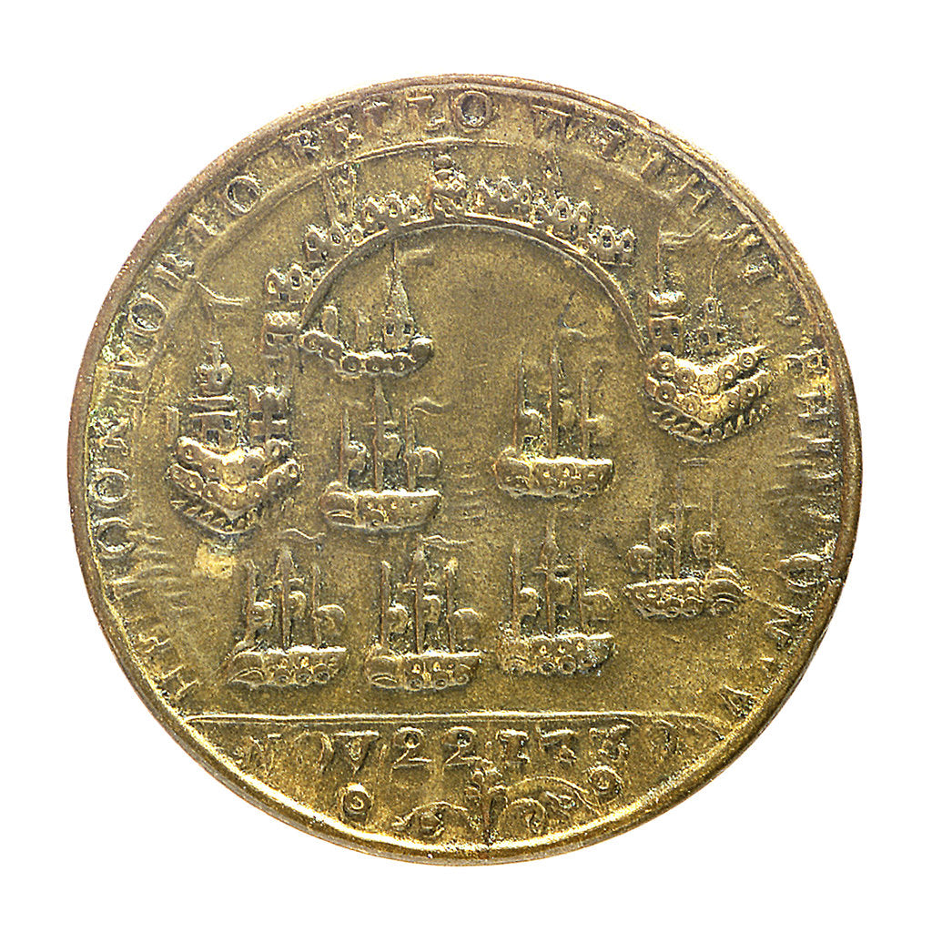 Detail of Medal commemorating Admiral Edward Vernon (1684-1757) and the capture of Porto Bello, 1739; reverse by unknown