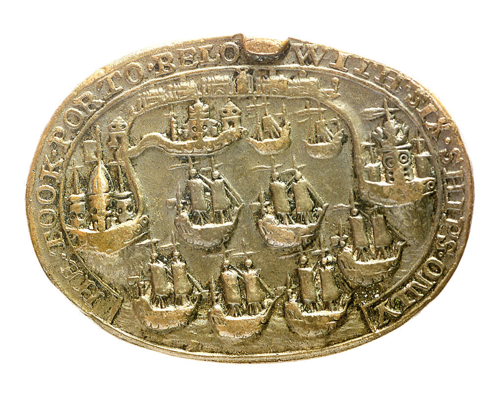 Detail of Medal commemorating Admiral Edward Vernon (1684-1757) and the capture of Porto Bello, 1739; reverse by unknown