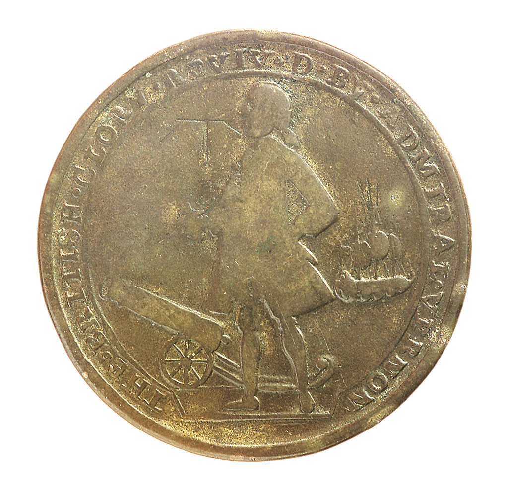 Detail of Medal commemorating Admiral Edward Vernon (1684-1757) and the capture of Porto Bello, 1739; obverse by unknown