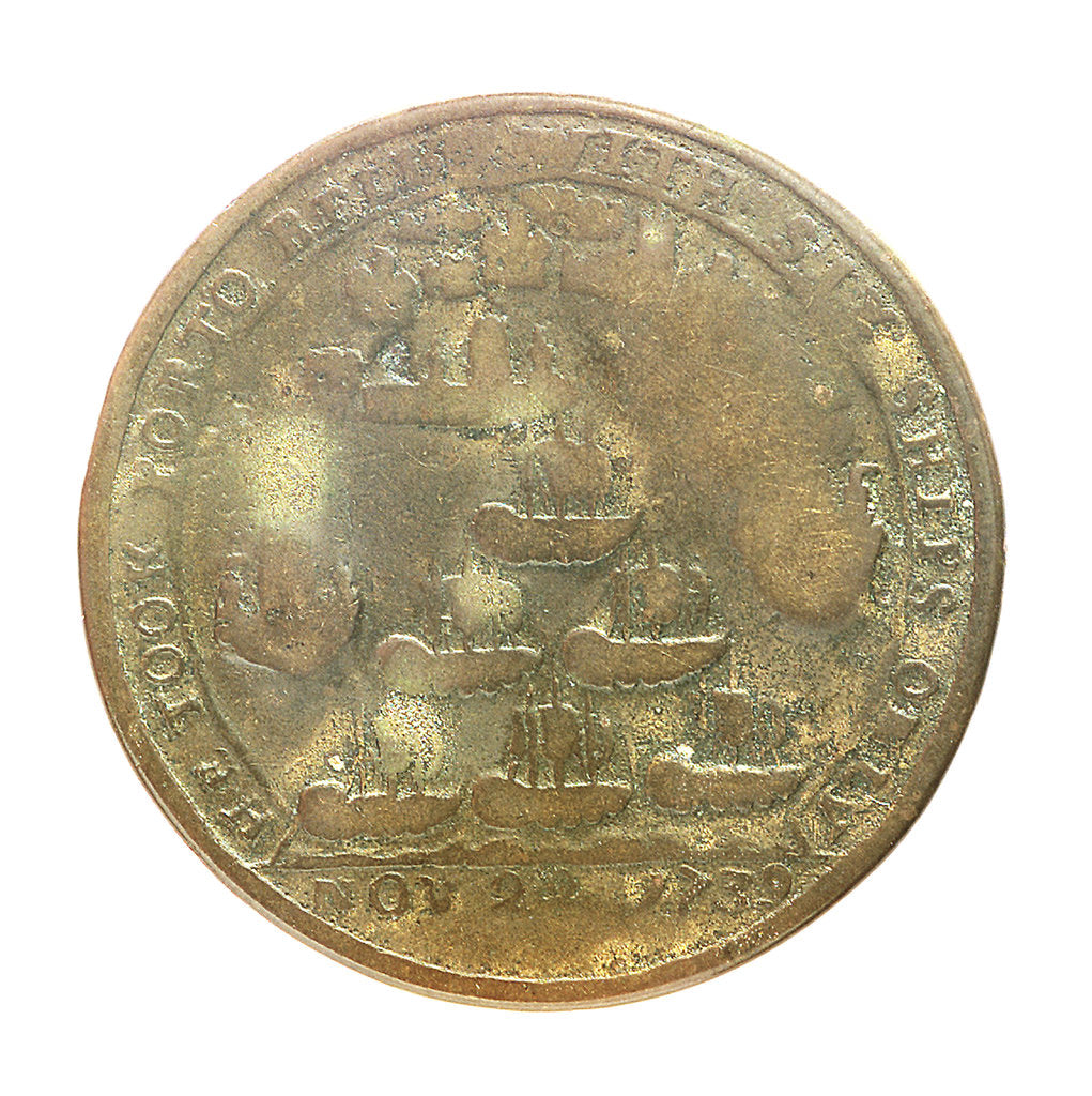 Detail of Medal commemorating Admiral Edward Vernon (1684-1757) and the capture of Porto Bello, 1739; reverse by unknown