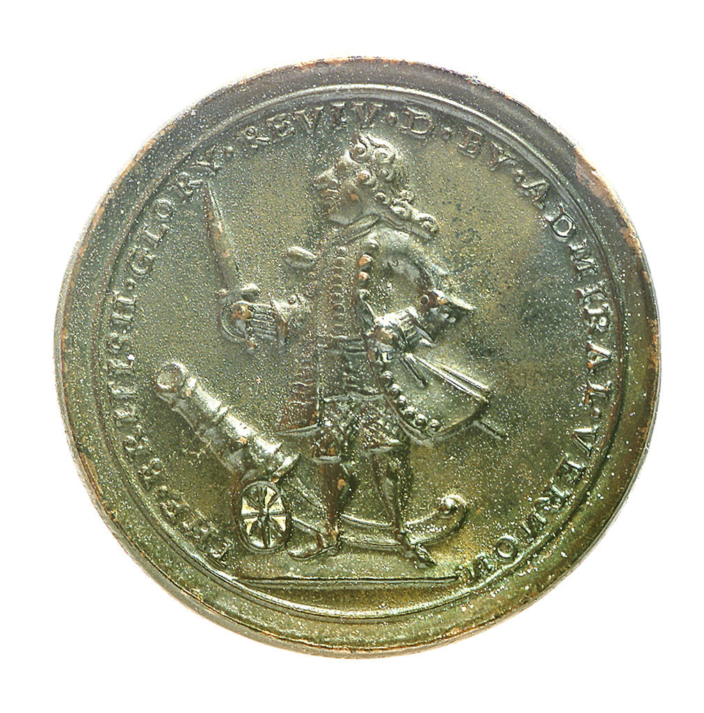 Detail of Medal commemorating Admiral Edward Vernon (1684-1757) and the capture of Porto Bello, 1739; obverse by unknown