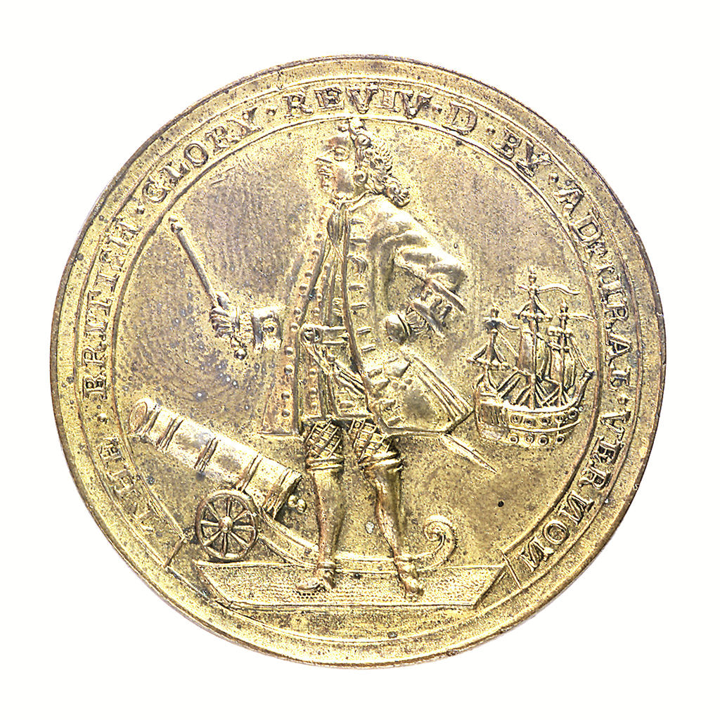 Detail of Medal commemorating Admiral Edward Vernon (1684-1757) and the capture of Porto Bello, 1739; obverse by unknown