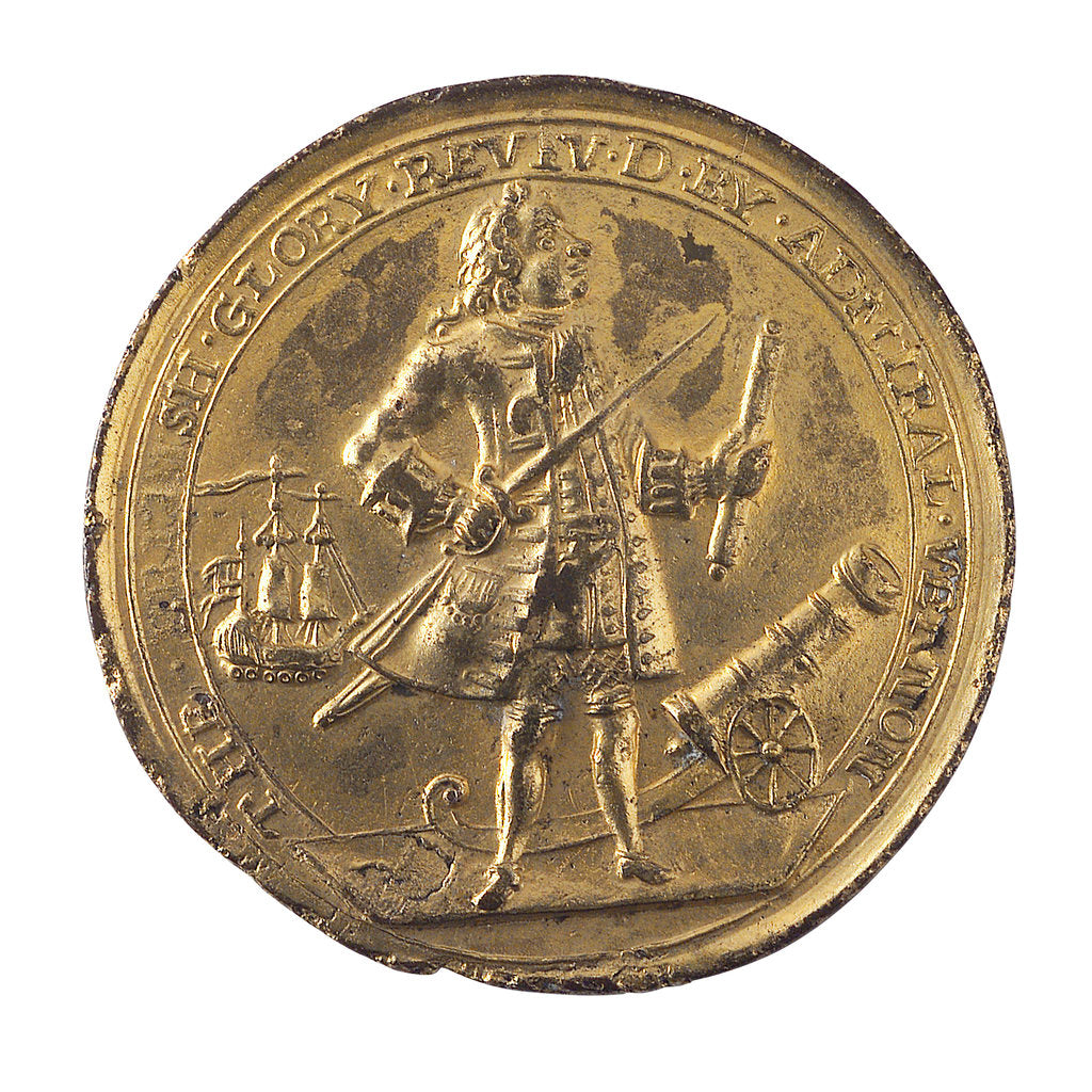 Detail of Medal commemorating Admiral Edward Vernon (1684-1757) and the capture of Porto Bello, 1739; obverse by unknown