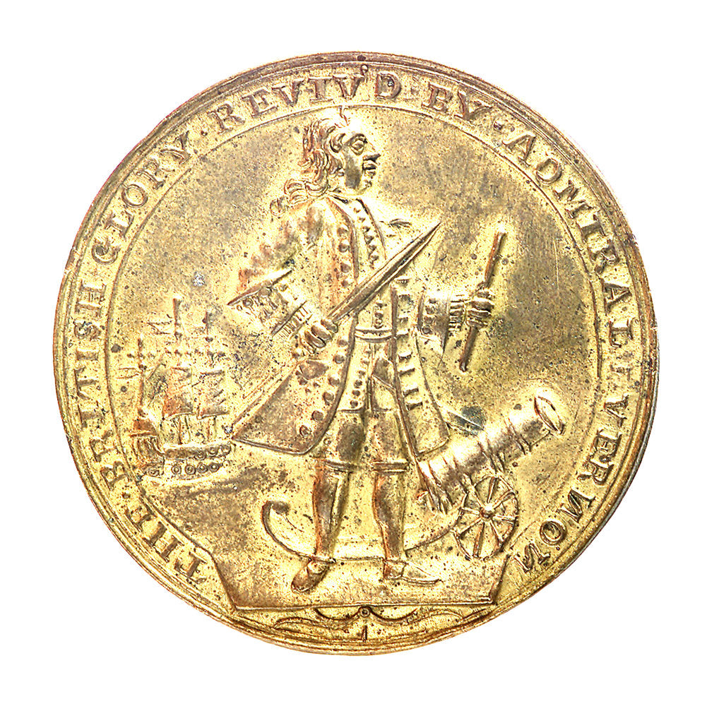Detail of Medal commemorating Admiral Edward Vernon (1684-1757) and the capture of Porto Bello, 1739; obverse by unknown
