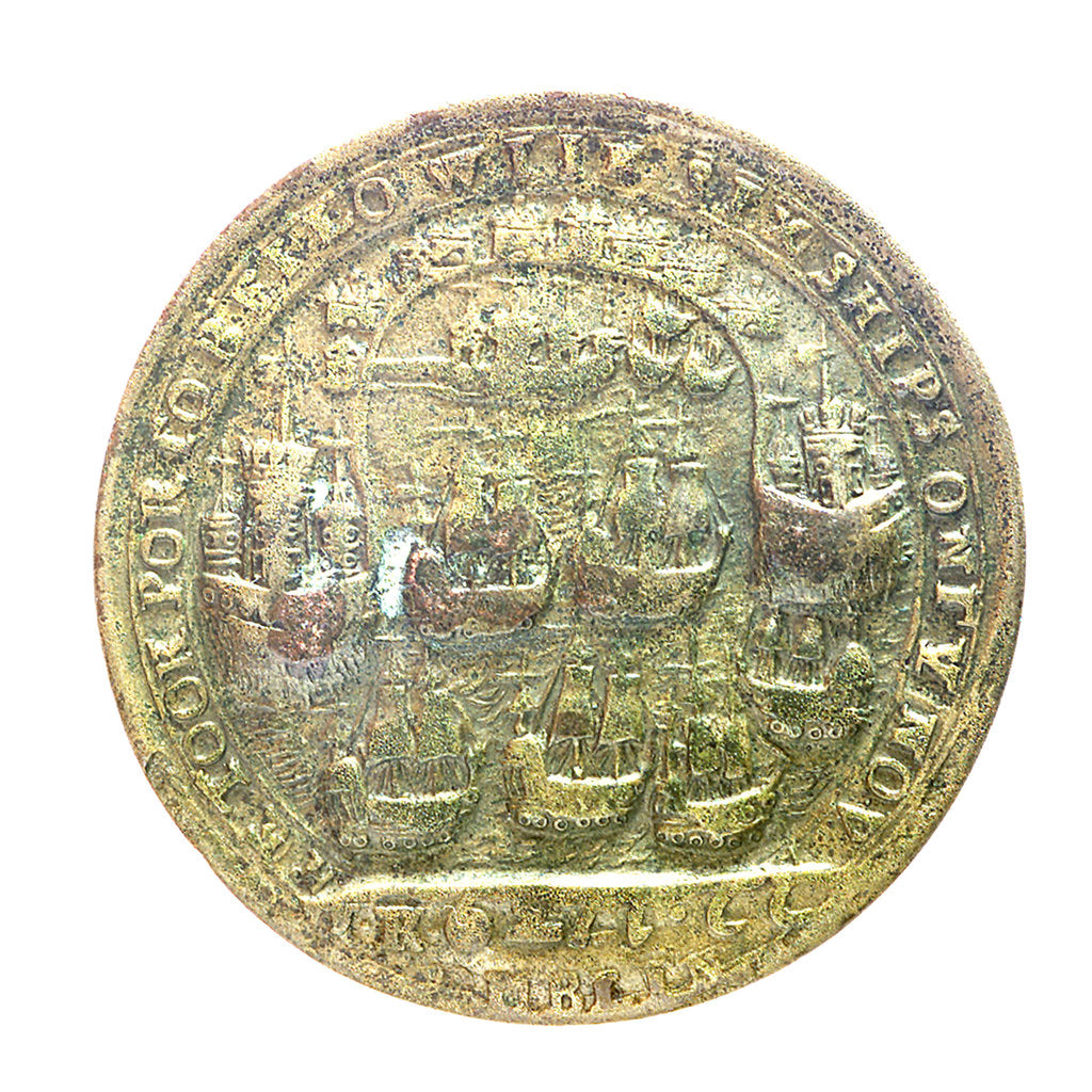 Detail of Medal commemorating Admiral Edward Vernon (1684-1757) and the capture of Porto Bello, 1739; reverse by J.V. Roche