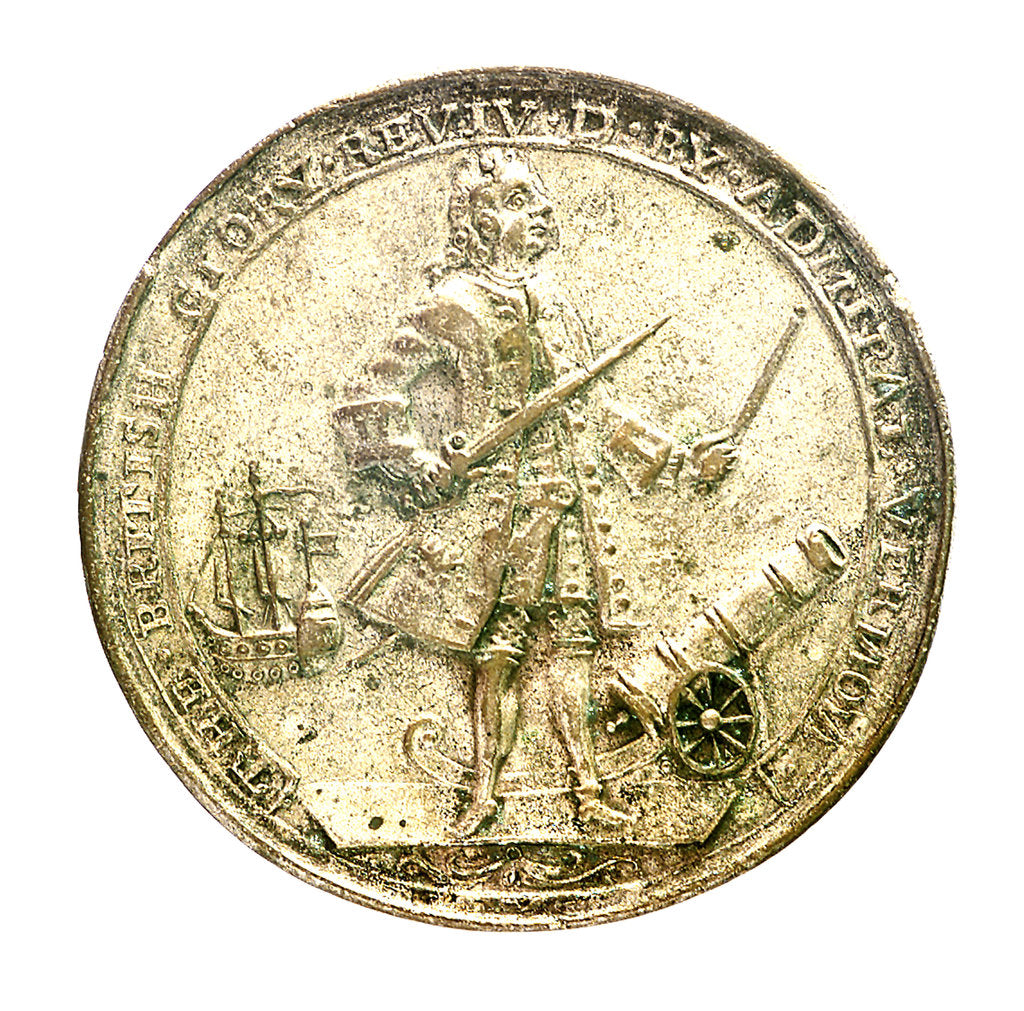 Detail of Medal commemorating Admiral Edward Vernon (1684-1757) and the capture of Porto Bello, 1739; obverse by unknown