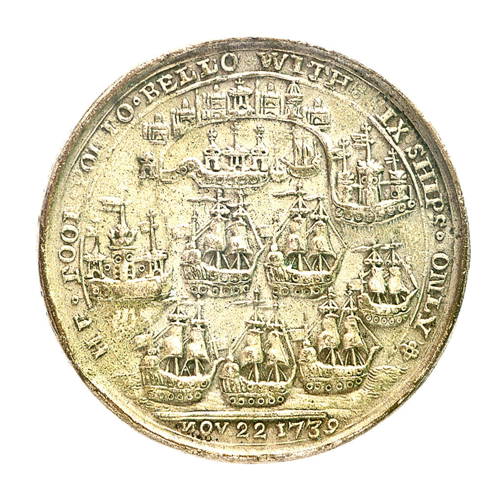 Detail of Medal commemorating Admiral Edward Vernon (1684-1757) and the capture of Porto Bello, 1739; reverse by unknown