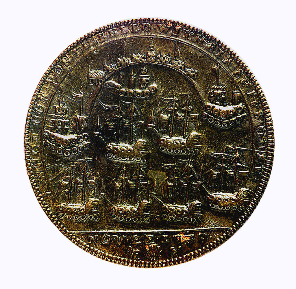 Detail of Medal commemorating Admiral Edward Vernon (1684-1757) and the capture of Porto Bello, 1739; reverse by unknown