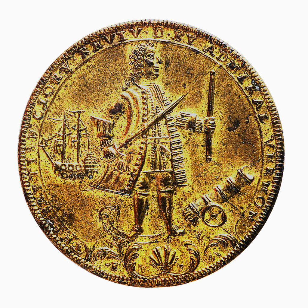 Detail of Medal commemorating Admiral Edward Vernon (1684-1757) and the capture of Porto Bello, 1739; obverse by unknown