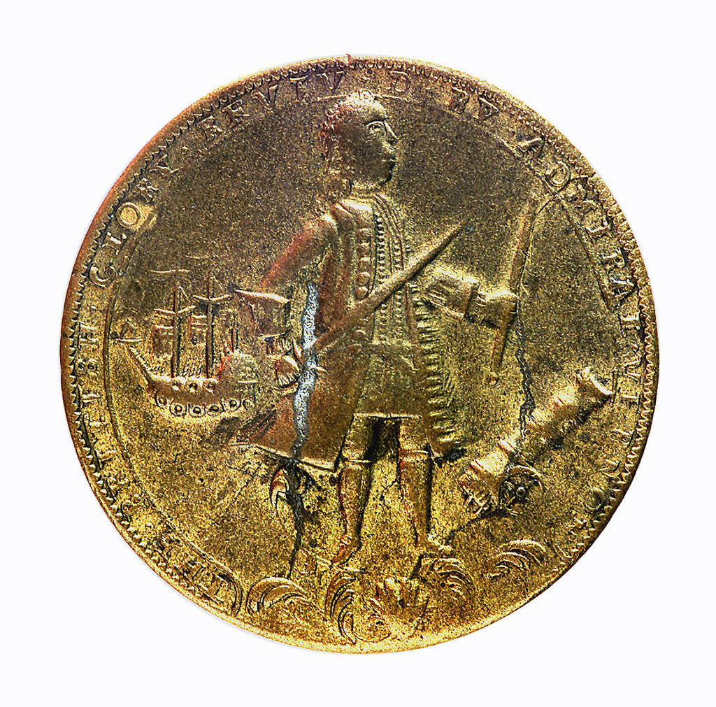 Detail of Medal commemorating Admiral Edward Vernon (1684-1757) and the capture of Porto Bello, 1739; obverse by unknown