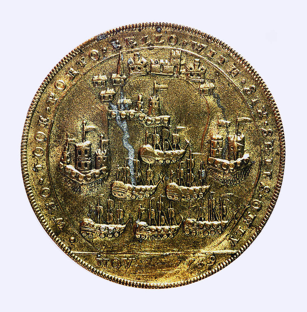 Detail of Medal commemorating Admiral Edward Vernon (1684-1757) and the capture of Porto Bello, 1739; reverse by unknown
