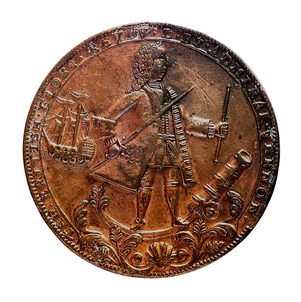 Detail of Medal commemorating Admiral Edward Vernon (1684-1757) and the capture of Porto Bello, 1739; obverse by unknown