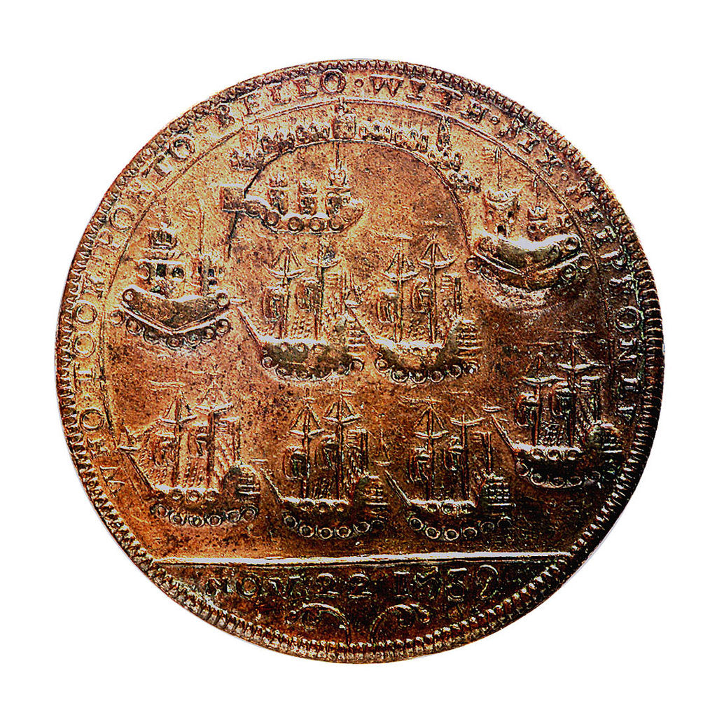 Detail of Medal commemorating Admiral Edward Vernon (1684-1757) and the capture of Porto Bello, 1739; reverse by unknown