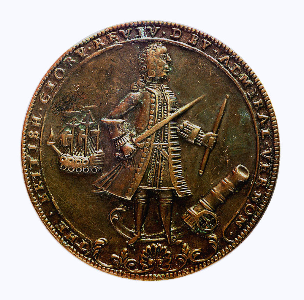 Detail of Medal commemorating Admiral Edward Vernon (1684-1757) and the capture of Porto Bello, 1739; obverse by unknown