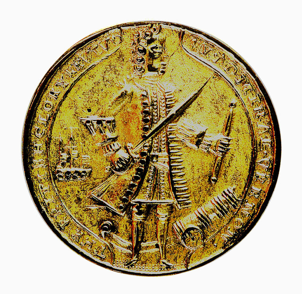 Detail of Medal commemorating Admiral Edward Vernon (1684-1757) and the capture of Porto Bello, 1739; obverse by unknown