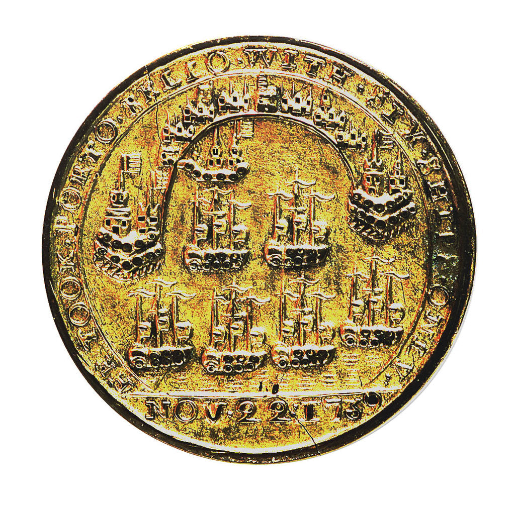 Detail of Medal commemorating Admiral Edward Vernon (1684-1757) and the capture of Porto Bello, 1739; reverse by unknown
