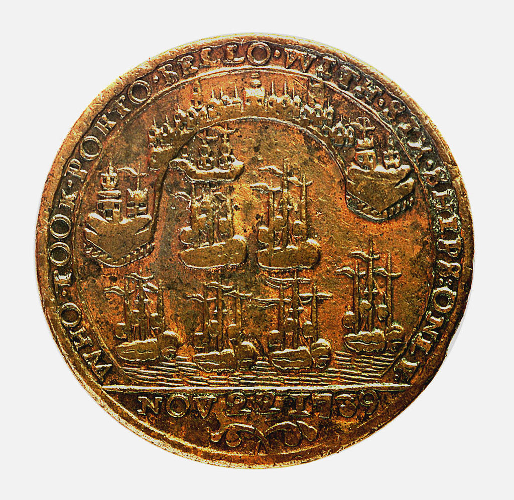 Detail of Medal commemorating Admiral Edward Vernon (1684-1757) and the capture of Porto Bello, 1739; reverse by unknown