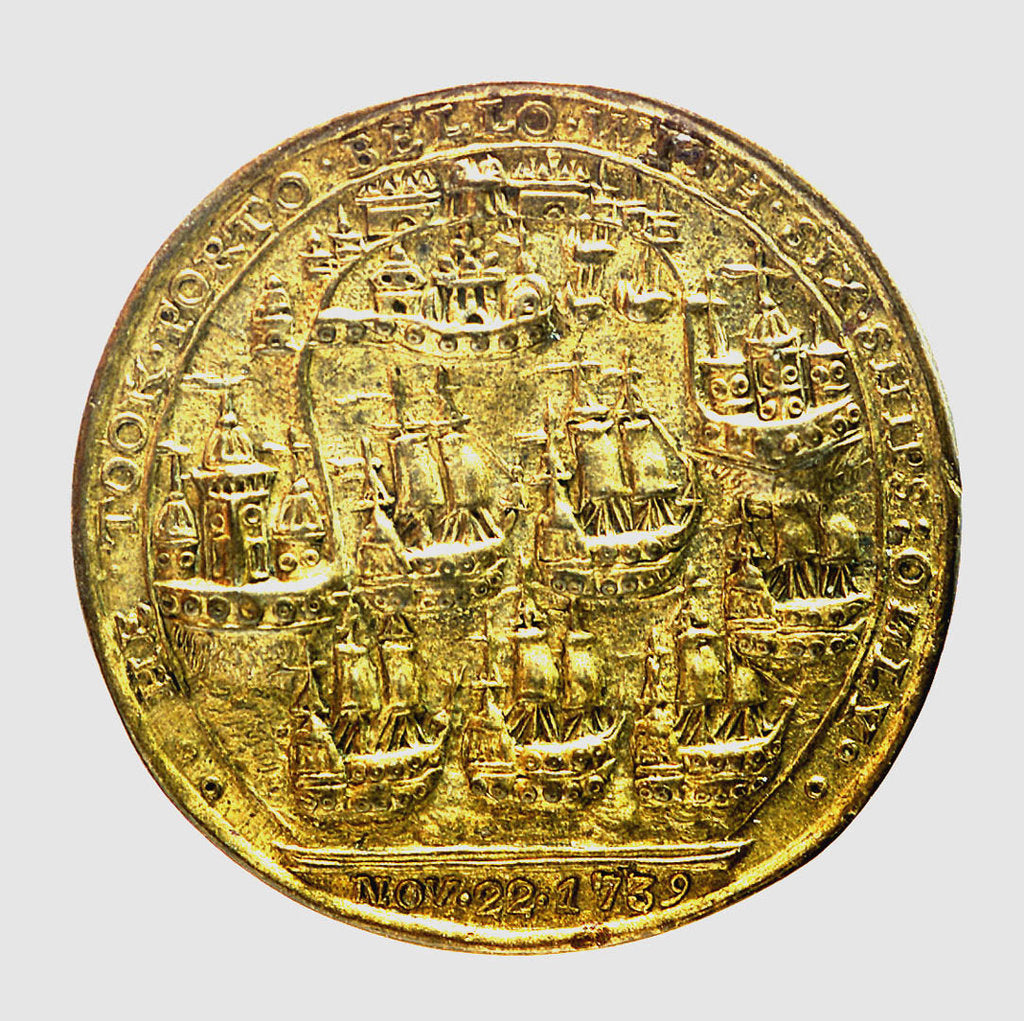 Detail of Medal commemorating Admiral Edward Vernon (1684-1757) and the capture of Porto Bello, 1739; reverse by unknown